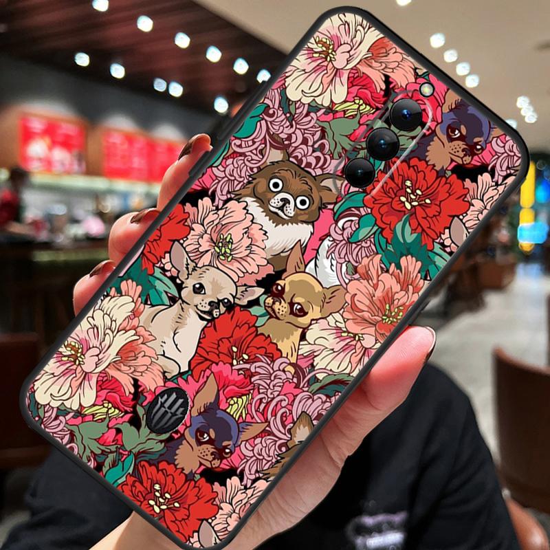 Чехол с цветочным рисунком и мордочкой чихуахуа для ZTE Nubia Red Magic 10S 10 8 9 8S 9S 11 Pro Plus 5G 6R 6 7 6S 7S Pro 10 Air
