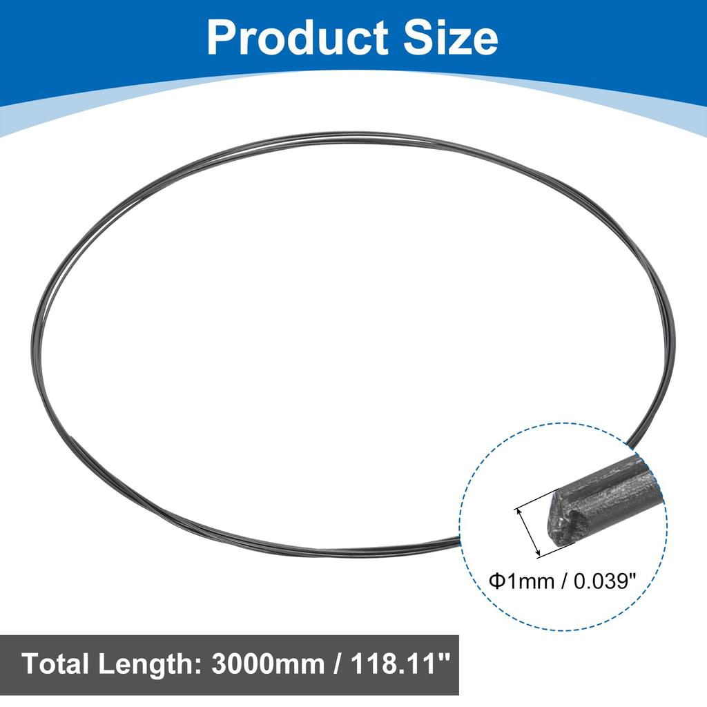 uxcell Tungsten Wire 1mm Diameter 3 Meters 99.99% Purity High-Purity Metal Filament Electronics Bulb