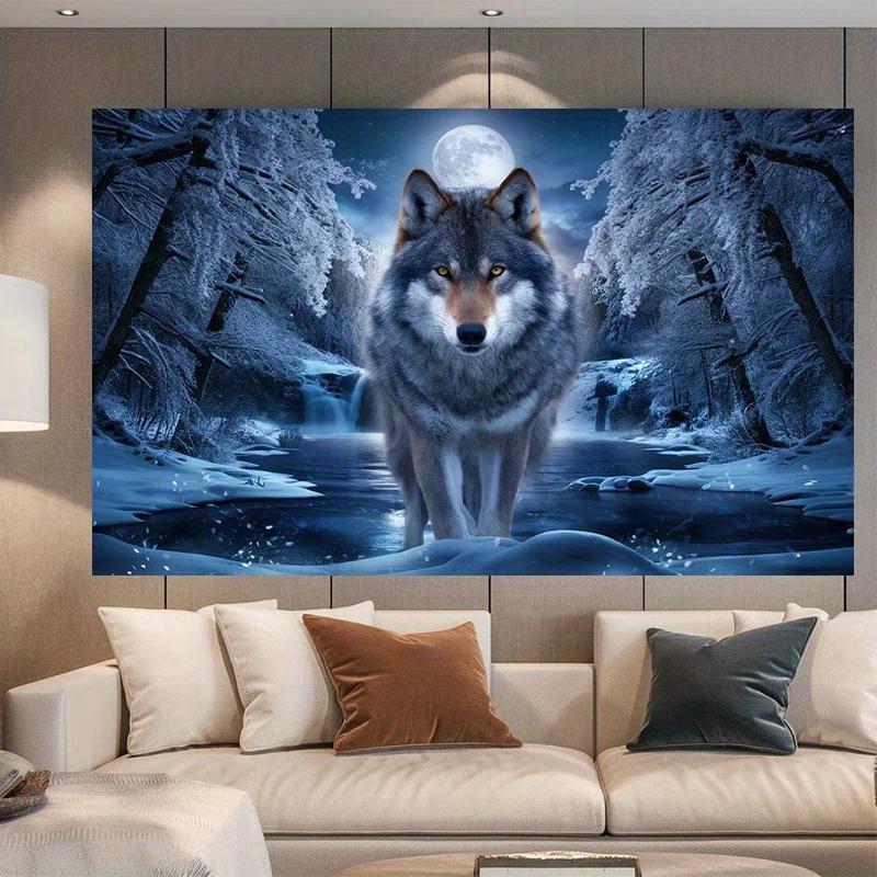[Hang a banner] 1-piece set a magnificent wolf background decorative photo prop polyester banner decoration home decoration