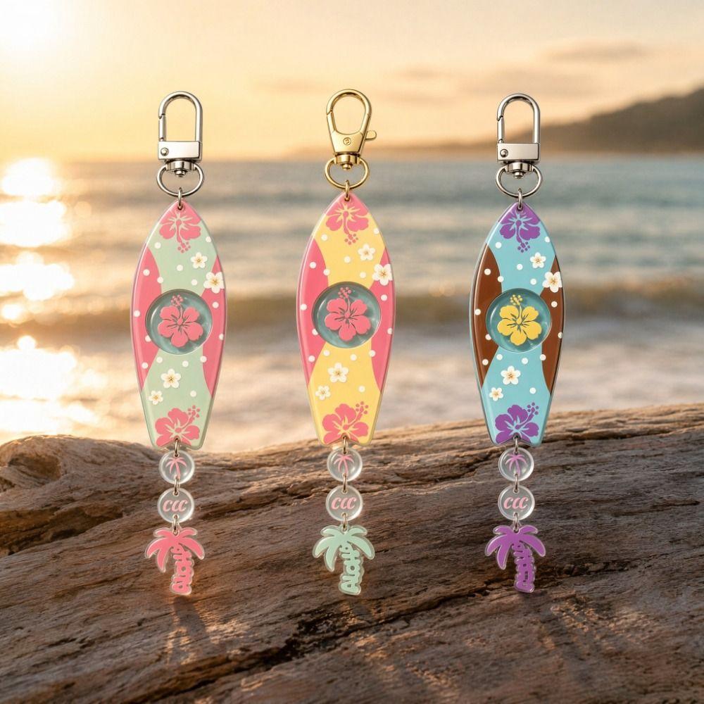Cool Surfboard Keychains Summer INS Jewelry Leisure Decoration Marine Theme Pendant Party