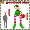 8 FT Christmas Inflatable Toys Decorations Outdoor Sitting Elf Holding Gift Bag Blow Up Christmas Decor Builtin LED Light Toy