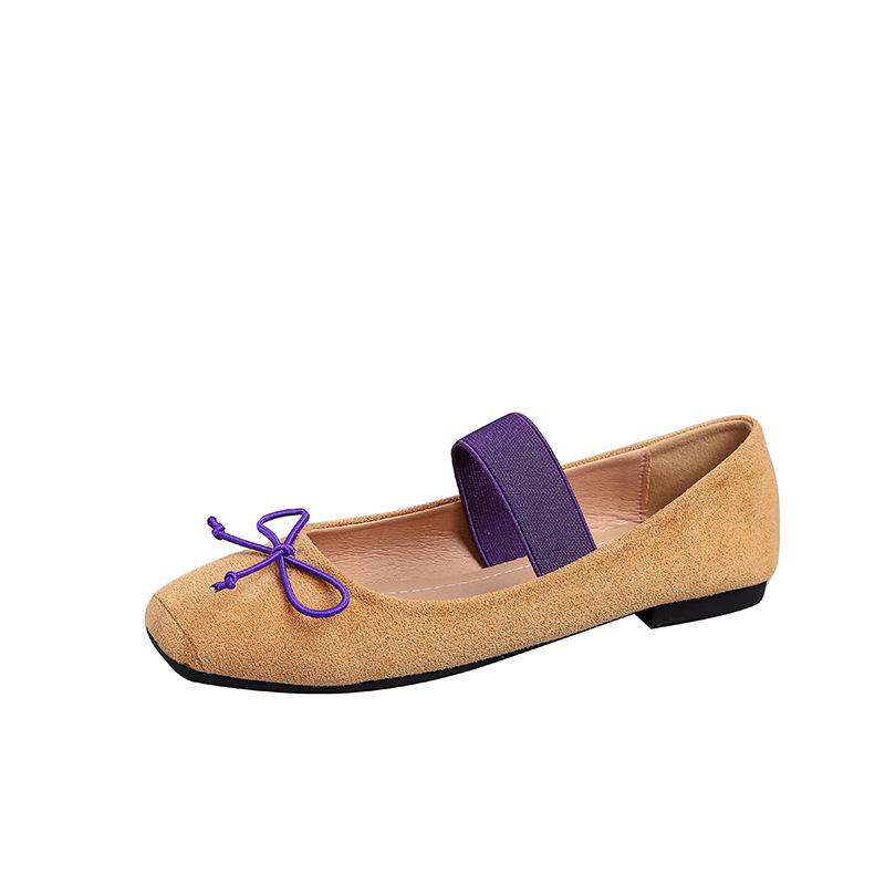 IPPEUM Туфли Мэри Джейн Женские Балетки Большой Размер 44 Туфли-лодочки с Квадратным Носком На Плоской Подошве 2025 Новые Туфли Балерины