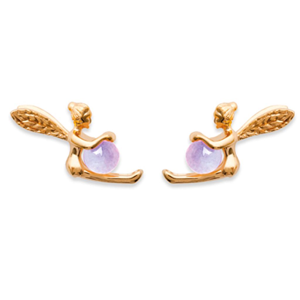 Les Trésors De Lily [D6828] - Gold Plated 'Tinker Bell' Golden Amethyst Earrings - 10x15 Mm