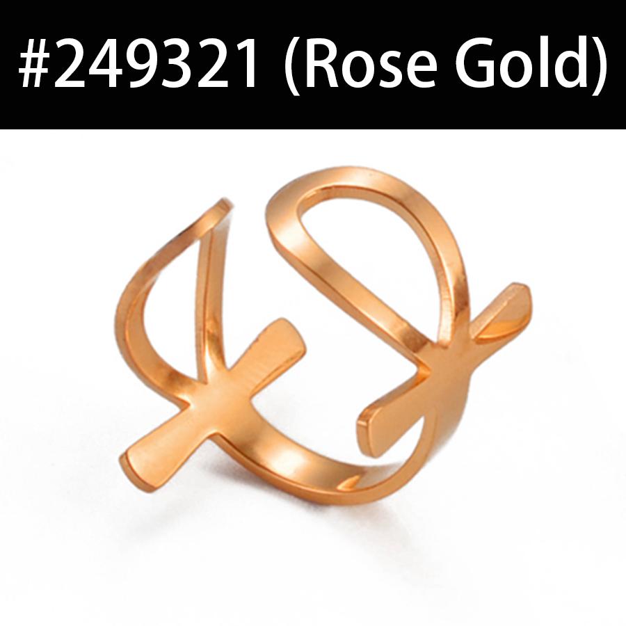 Anniyo Ankh Ring Women Girls African Egyptian Cross Charm Finger Ring Jewelry Stainless Steel Egypt Hieroglyphs Nile Key #249321