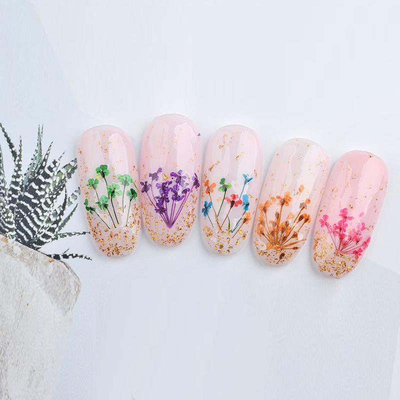 Микс сушеные цветы украшения для ногтей натуральные цветочные наклейки в виде листьев 3D дизайн ногтей лак маникюрные аксессуары