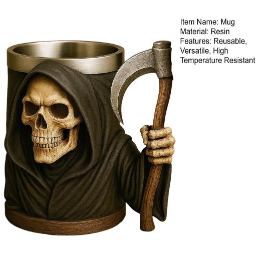 Halloween Skeleton Mug Gothic Coffee Cup Resin Tea Cup Creative Drinking Glass for Kitchen Restaurant Party Outdoors