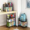 Removable Bookshelf Under Desk Shelf Classroom Floor Book Organizer Desk Side Trolley for Students Storage Bookcase with Wheels