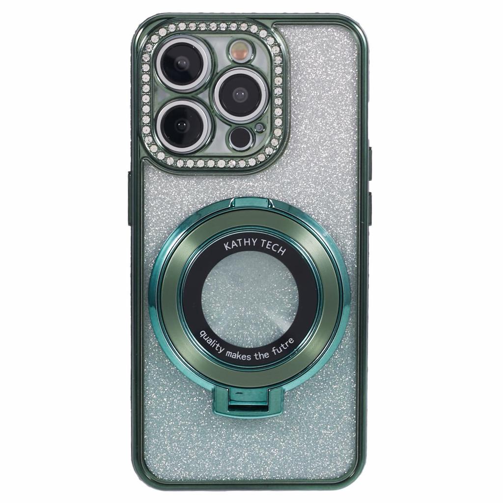 Для iPhone 12 Pro Max Чехол из ТПУ Градиентная Крышка с Подставкой Рамка для Линзы со Стразами