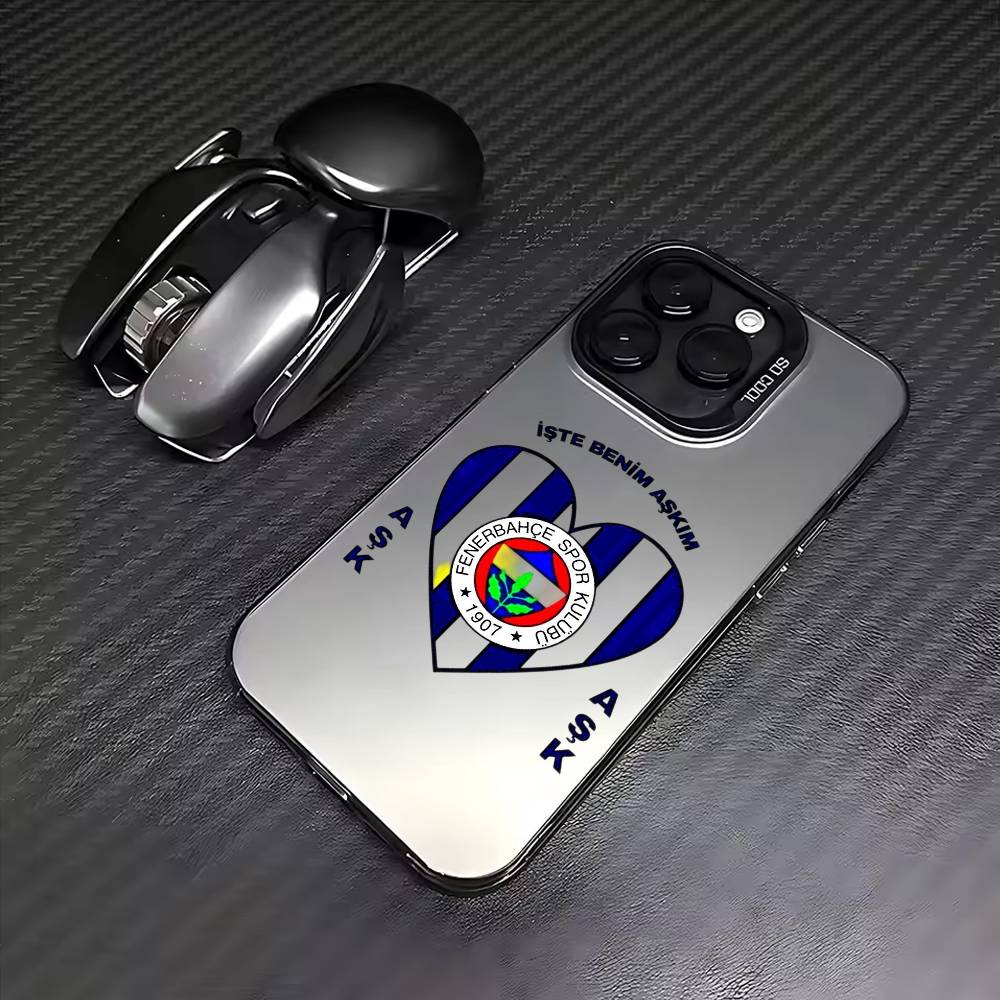 1pc T-Turkey F-Fenerbahce-E Phone Case For iPhone17,16,15,14,13,12,11 Plus,Pro Max Colored Silver Plated Inside Cover