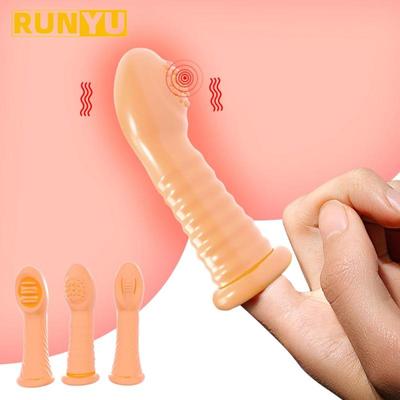 Пальцевые вибраторы, оргазм точки G, клитор, вагинальный массажный стимулятор, мастурбатор, эротический вибрирующий рукав, секс-игрушка для женщин