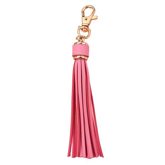 Брелок с кисточкой, кулон из искусственной кожи, однотонный зажим для омара, бахрома из нержавеющей стали, легкий портативный брелок для ключей «сделай сам», украшение для школьной сумки, подвеска