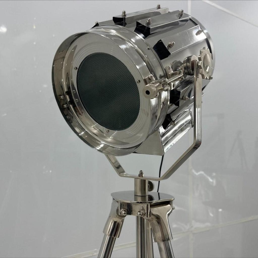Stand Searchlight Floor Lamp Finish Chrome With Steel, Spotlight Standing Adjustable Home Décor Floor Corner Lights
