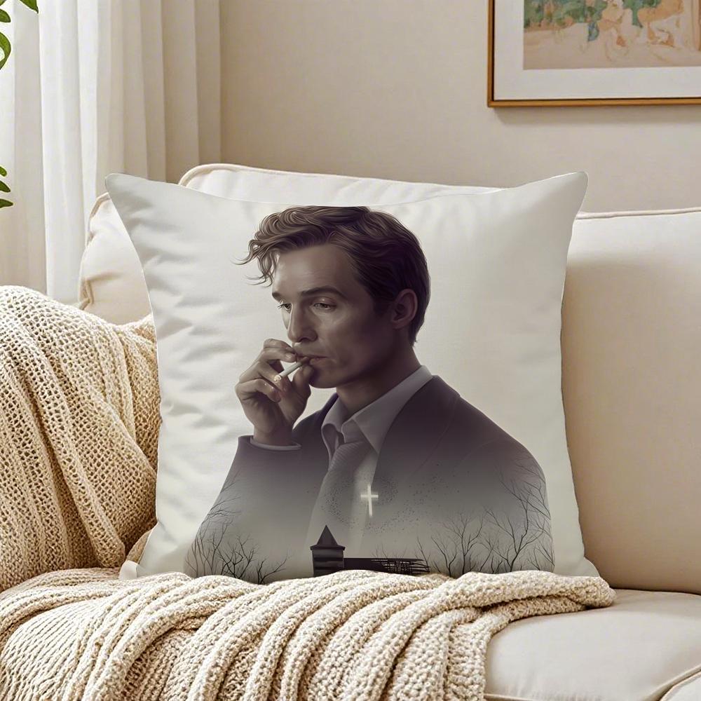 movie noir TTrue DDetective Cushion Cover Pillowcase Antidustmite living Room Sofa Decor Cushion Room