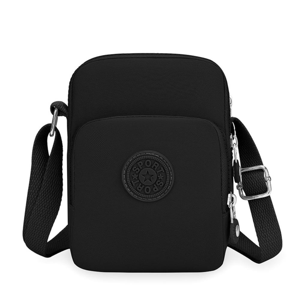 Квадратная нейлоновая сумка через плечо с регулируемым ремешком, маленькая сумка для телефона, простая сумка через плечо на молнии для женщин