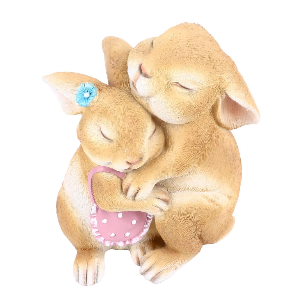 Садовая статуя кролика, неувядаемый орнамент кролика из смолы, очаровательная изысканная фигурка животного для лужайки, двора, патио