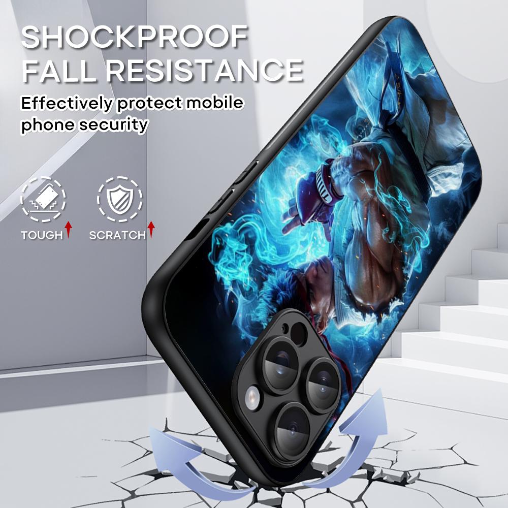Игра Street Fighter классический японский плакат Чехол для телефона для iPhone 17 16 15 14 13 12 Plus Pro Max Высококачественный роскошный Magsafe Овечья кожа