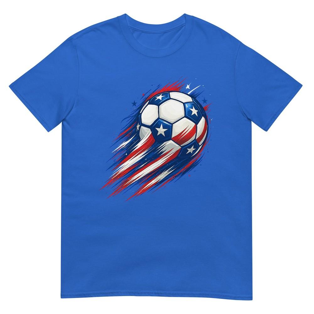 Retro Soccer 4th Of July Gifts Patriotic Red White Blue Boys TShirt