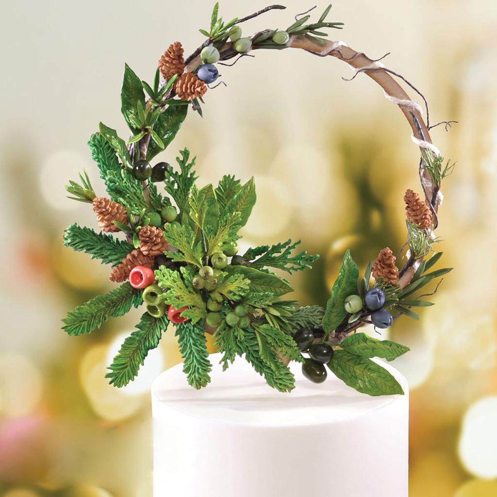 Christmas Foliage Cake Decorating Silicone Mould Pine Branch Pinecones Fondant Molds For Cake Decorating Cupcake Toppers