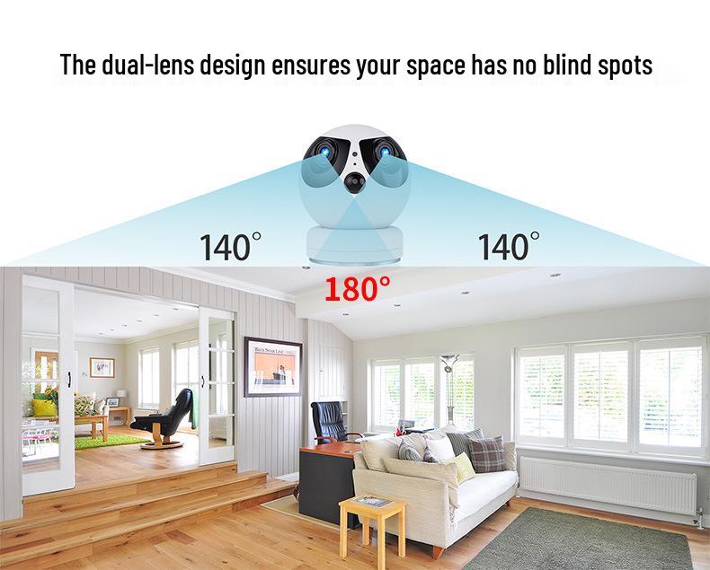 Двухобъективный комнатный видеоняня с удаленной сигнализацией и широкоугольной камерой