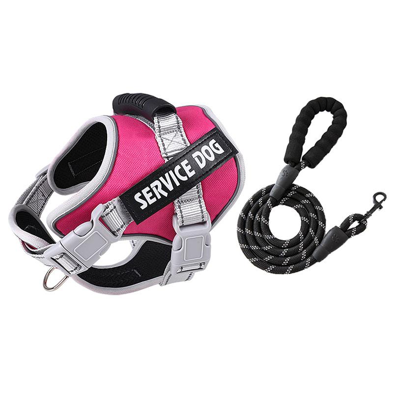 No Pull Dog Vest Harness Service Dog Chest Collars Puppy Accessories Tactical Train Medium Small Leash Set For All Breeds Dogs
