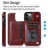 Кожаный чехол-кошелек для IPhone 14/13/12/11/Pro Max/Mini/XR/X/XS Max/8/7/6S/6 Plus/SE2/SE3/2022/2020 - держатель для карт и откидная задняя крышка