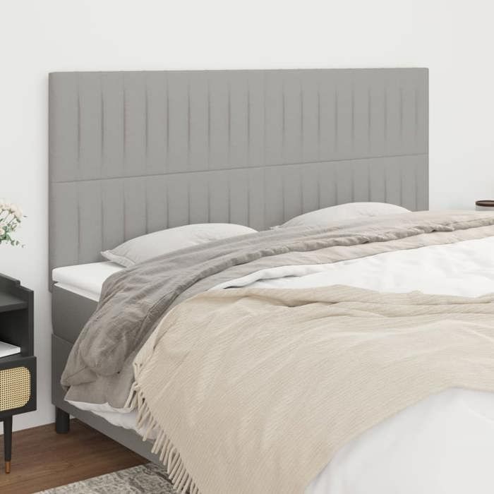 Tête de lit - Maison Exclusive - Gris clair - 200 x 5 x 118/128 cm - Tissu respirant