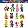 12 шт./комплект Фигурки Действия Super Mario Bros из ПВХ Игрушки Куклы Модель Коллекция Луиджи Йоши Донки Конг Гриб Разработан для детей Подарки на День Рождения
