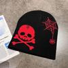 Шапка Вязаная Модная С Вышитым Дизайном Черепа И Паутины Хэллоуин Для