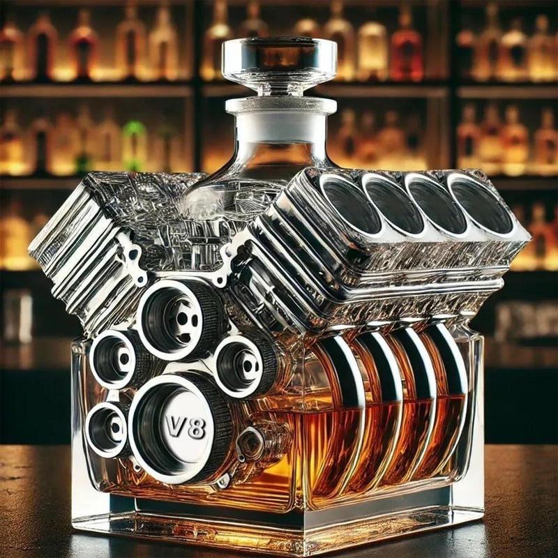 Декантер для вина в форме двигателей V8, хрустальный декантер для виски, креативный декантер-сепаратор для алкоголя, барные гаджеты для текилы, бурбона, подарок