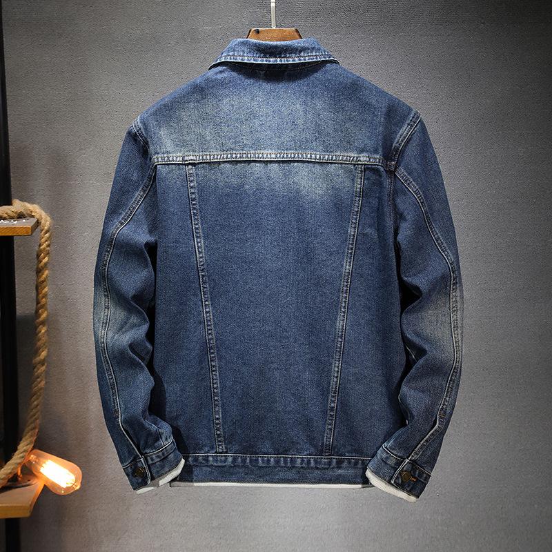 European & American Street Style Men's Washed Denim Jacket - Retro Punk, Loose Fit, Heavy Duty Workmanship