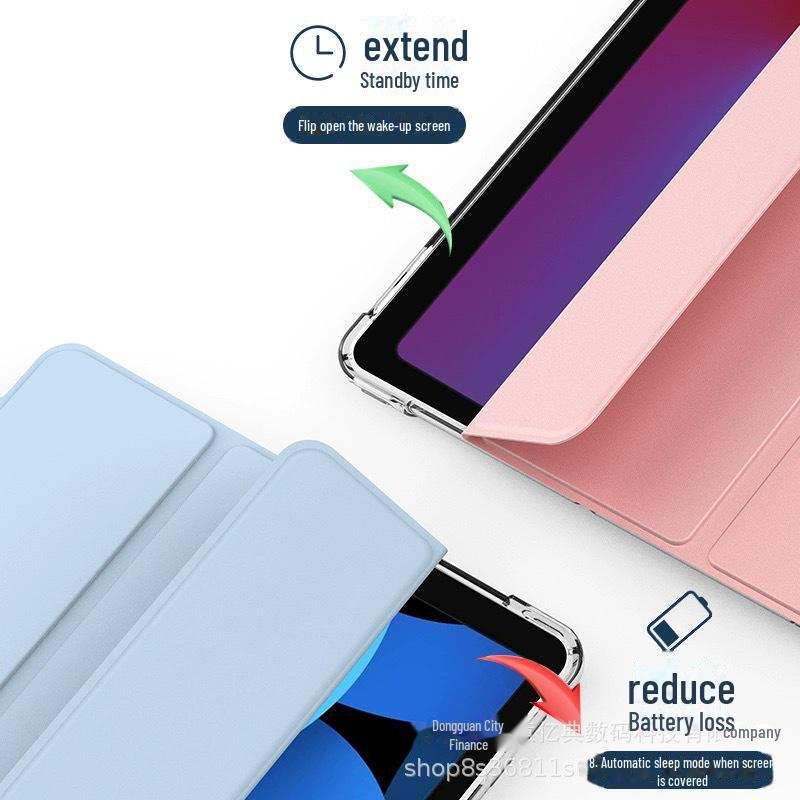 Защитный чехол для iPad 10.2/10.9/Air 4/Pro 11 с отделением для ручки, подушкой безопасности против падений и прозрачным дизайном.