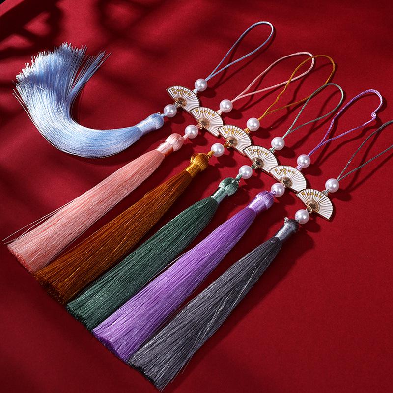 Pearl White Hanfu Style Tassel Pendant for Car or Bookmark