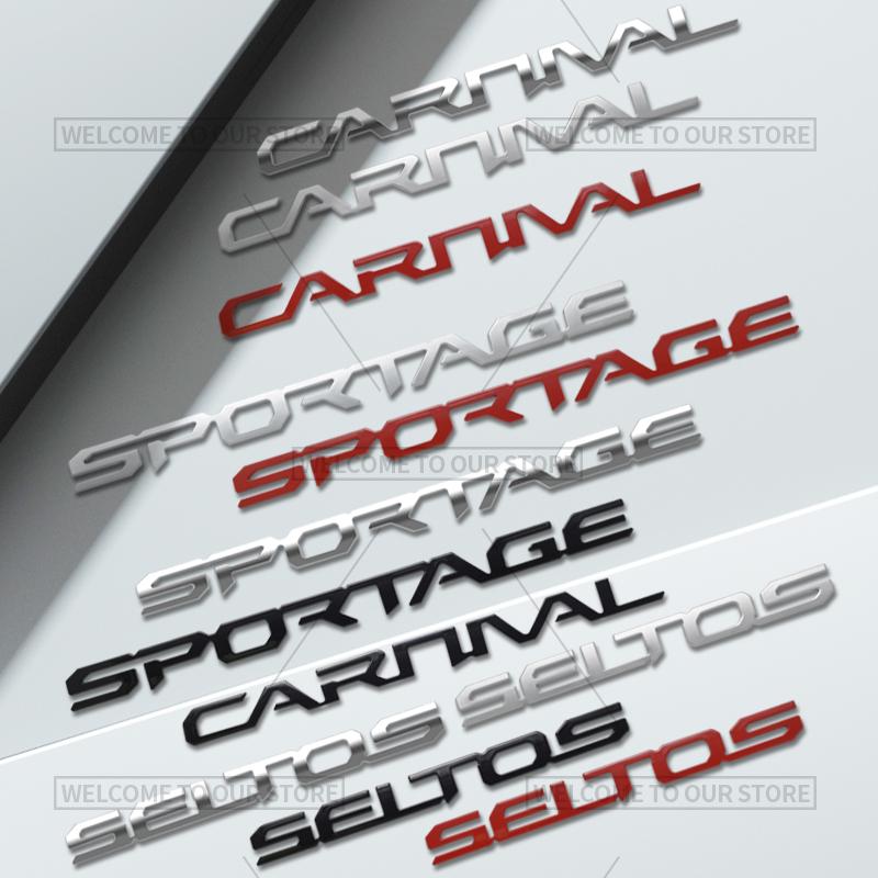 AADP1 3D Car Styling For Kia Seltos Sportage Carnival Letter Emblem GDI Hybrid Badge Metal Stickers Rear Trunk Decals Auto Accessories