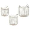 Basket - Set of 3 - Golden Metal - Contemporary Style - Indoor Use