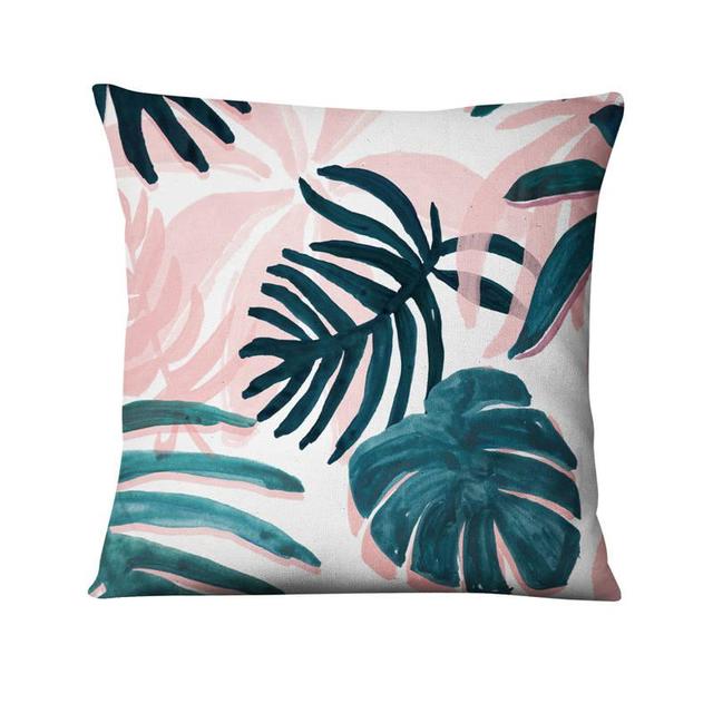 Green Plant Printed Cushion Decorative Pillow Tropical Palm Leaf Home Pillow Decoration Almofadas Decorativas Para Sofa 45*45Cm