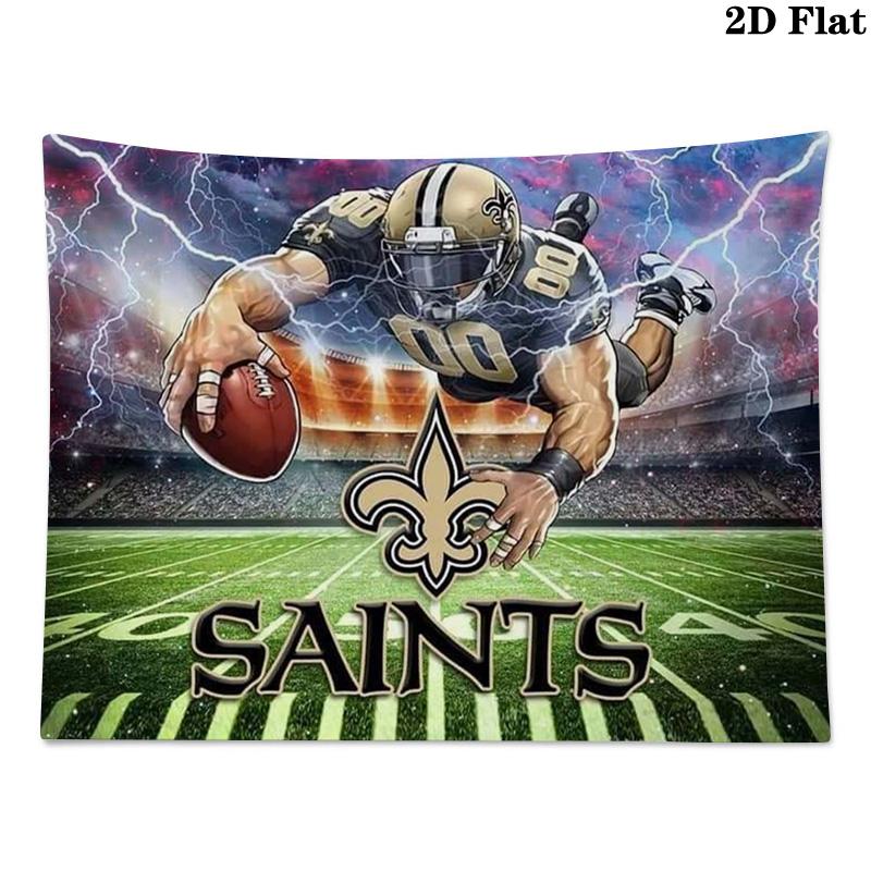 New Orleans Saints Logo Wall Tapestry Aesthetic Wall Hanging Printed Fabric Blanket Decorative Tapestries for Bedroom Living Room Home Decor