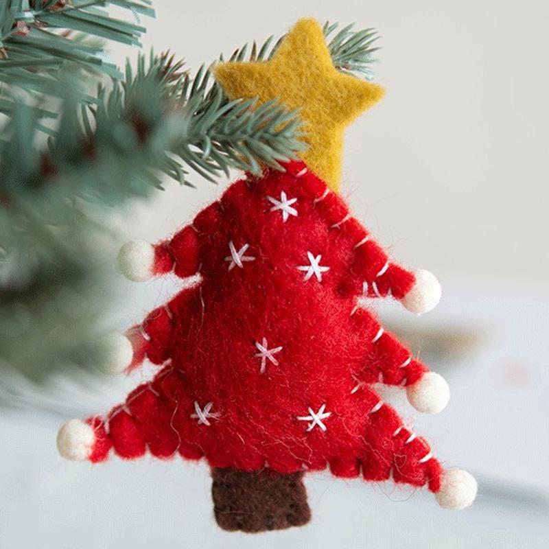 Шерстяной войлок Рождественская елка Леденец Звезда Носки Украшения Сделай сам Рождественская елка Подвесное украшение Ремесло Новогодняя вечеринка Рождественские подарки