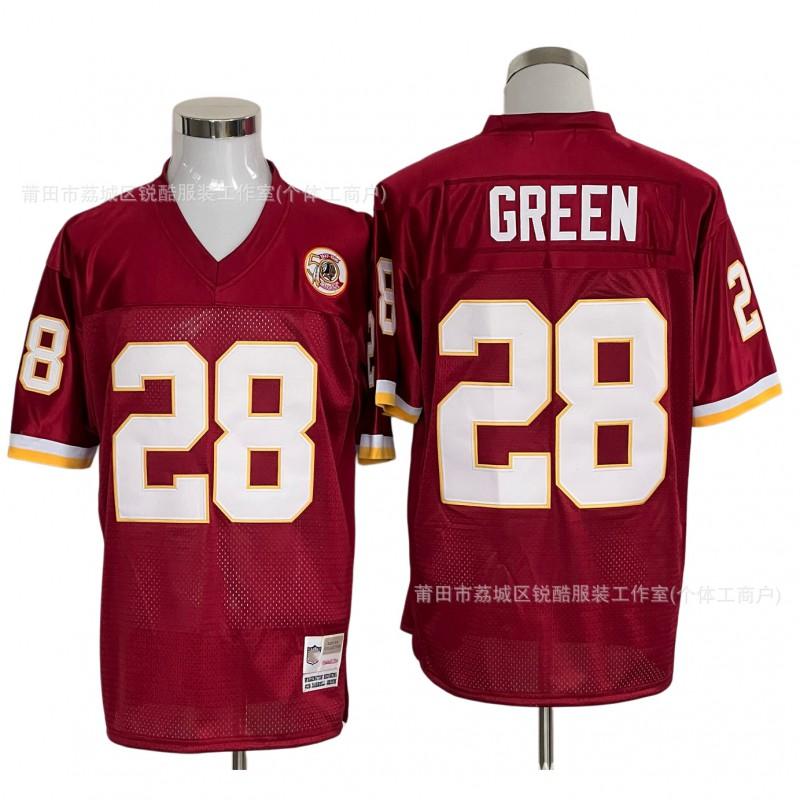 Redskins Football Jersey 28 17 44 21 Retro Embroidered T-Shirt Mesh Athletic Wear