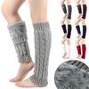Winter Warm Fleece Lined Leg Warmers for Women Knit Skating Leg Cover Long Boot Socks