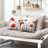 Poppy Flower Butterfly Garden Flowers Printing Pillow Cover Short Plush Suitable Living Rooms Bedrooms Sofas Throw Cushion Cover