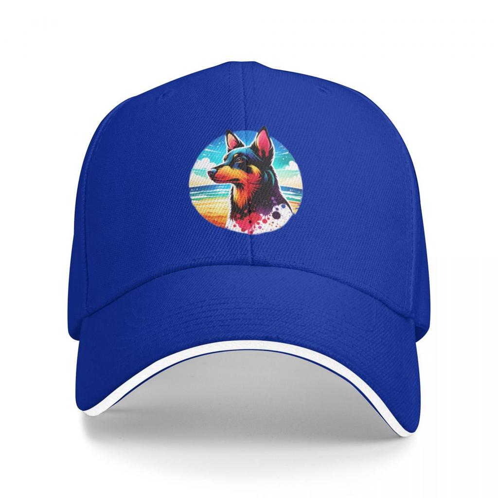 Australian Kelpie Beach Background Baseball Cap Golf Hat Man Luxury Womens Outlet 2025 Mens