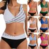 Женское разделенное бикини с горячим тиснением, сексуальное с подушечками для бюстгальтера и без стального бюстгальтера, купальный костюм