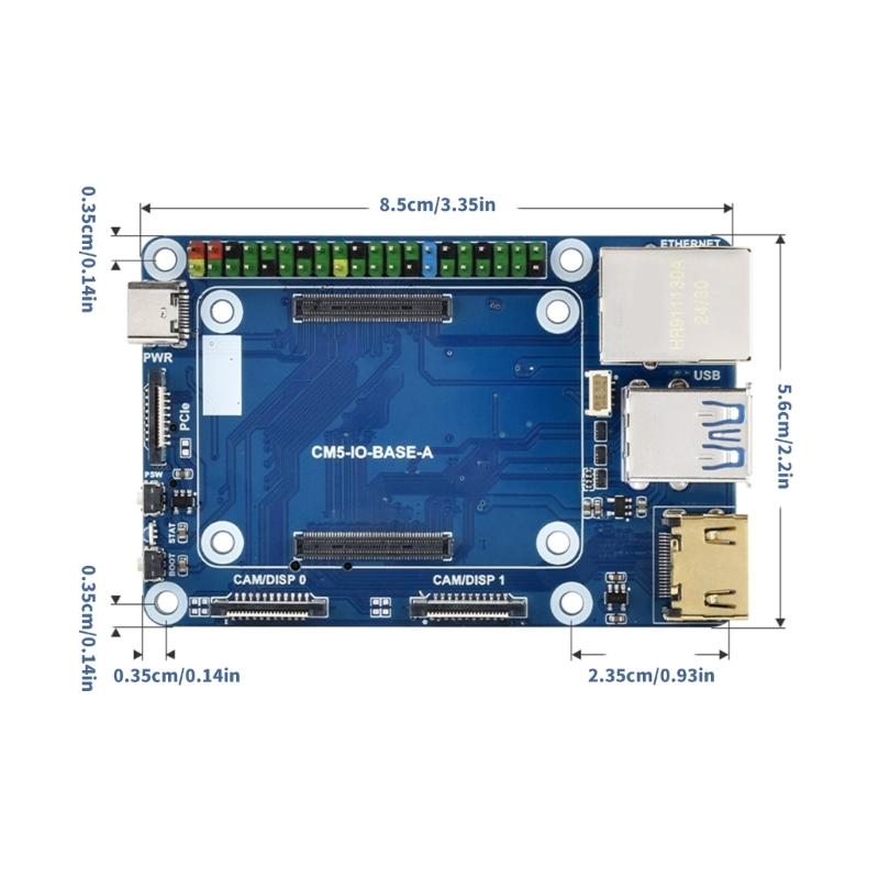 Compute Module 5 For RPi CM5 Base Expansion Board Perfectly for Developers Standard CM5 Connector 40PIN GPIO