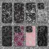 Чехол для телефона с принтом кружева Для iPhone 16,15,14,13,12,11,Pro,XS,Max,Plus,Mini,SE Черный Конфетный Матовый Ударопрочный Чехол