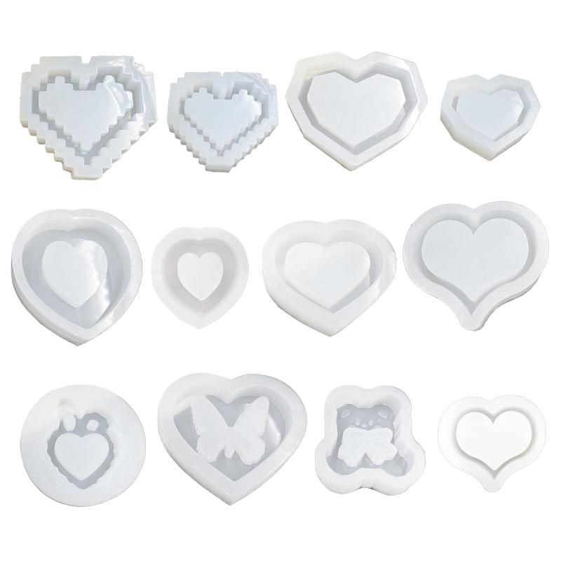 Resin Shaker Molds Silicone Resin Casting Molds Epoxy Quicksand Molds for DIY Pendant Charm Jewelry Making Accessories