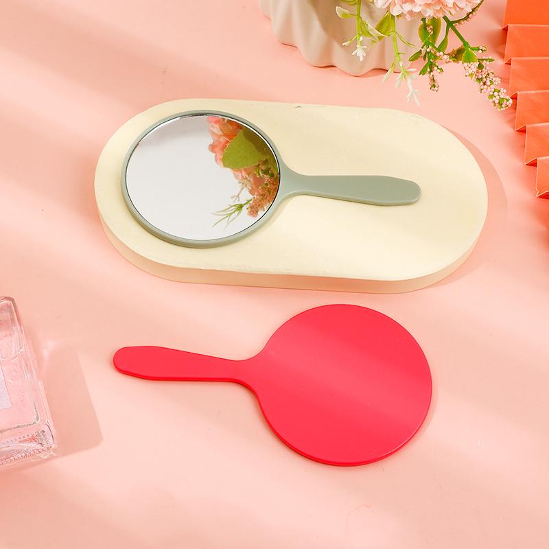 Круглое маленькое зеркало Ручное зеркало для макияжа Для женского макияжа Зеркальная поверхность высокой четкости Несколько цветов