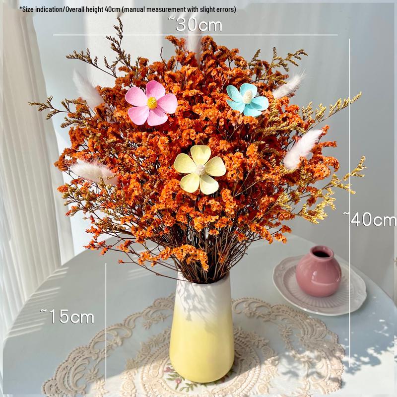 Immortal Air-Dried Baby's Breath Flower Bouquet - Natural Home Decor Ornament for Living Room Display