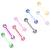 8Pcs/Set Colorful Glitters Acrylic Barbell Ball Tongue Rings Piercing Jewelry