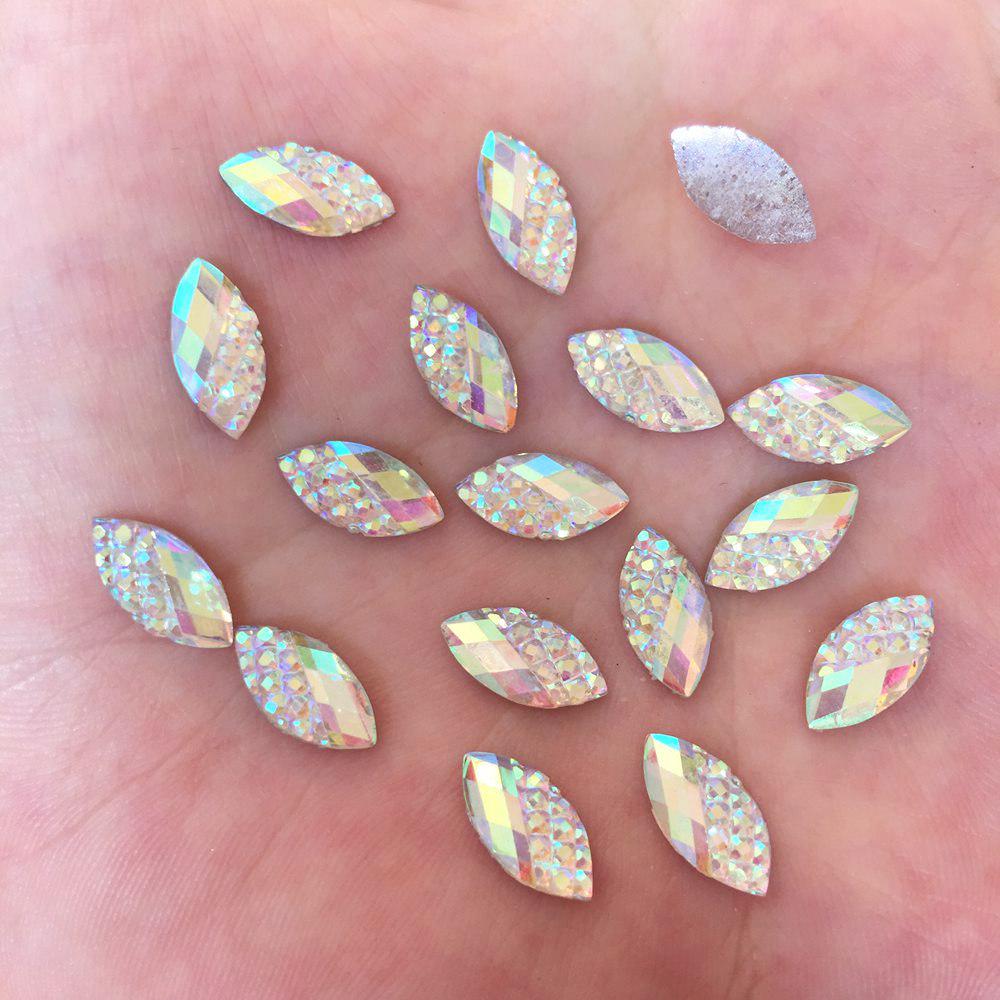 DIY 100 шт. 6*12 мм AB конский глаз смолы черепаха с плоской задней частью горный хрусталь свадебные поделки