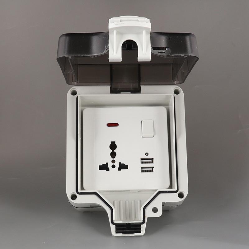 British Outdoor Waterproof IP66 Socket, European/German Standard Waterproof Box